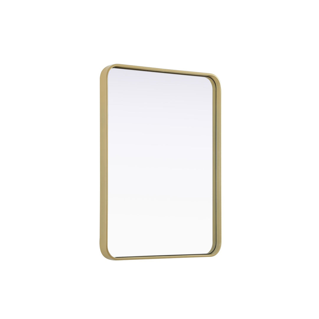 Contour Metal Rectangle Mirror 24X32 In Brass - View 5 - Joshua Marshal