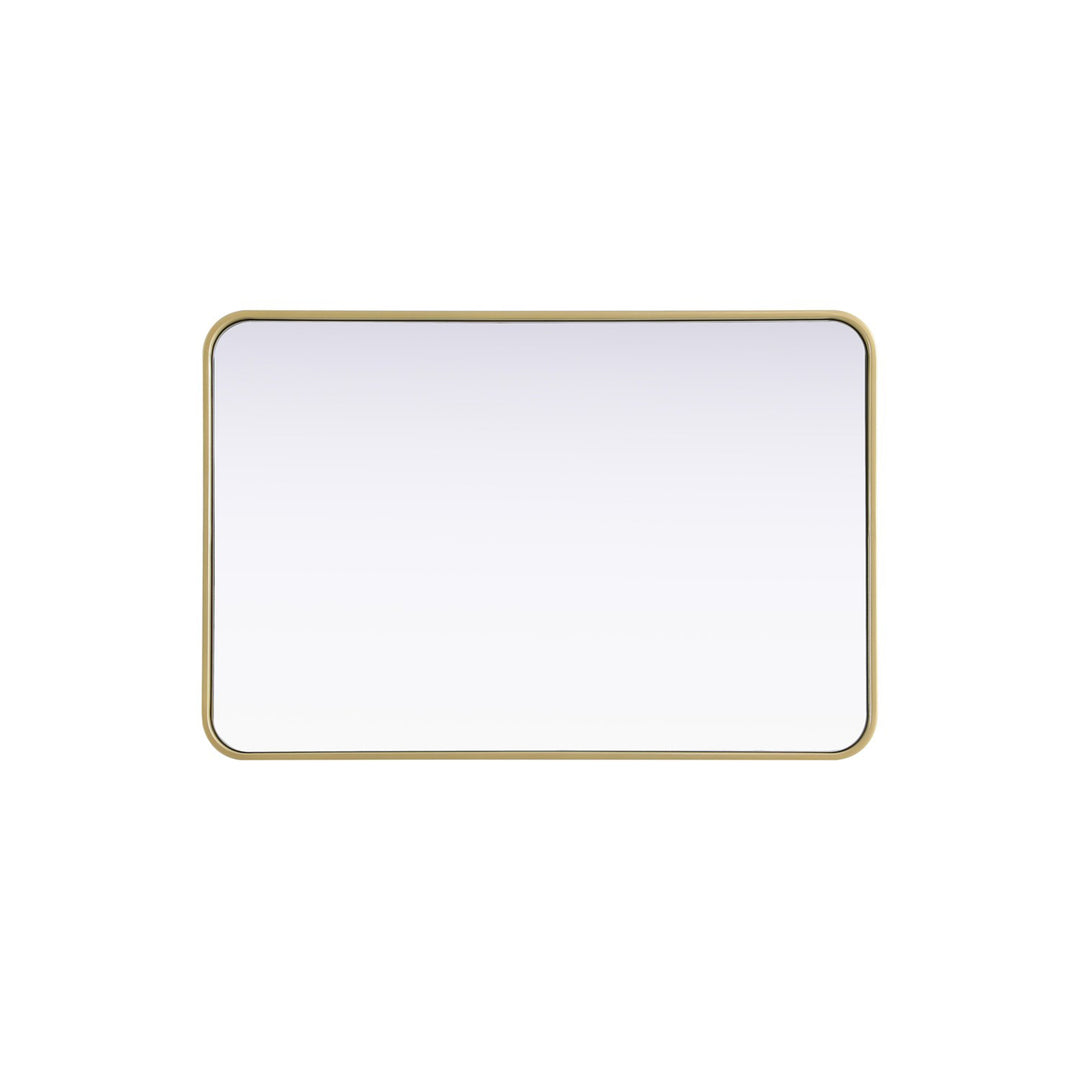 Contour Metal Rectangle Mirror 24X36 In Brass - View 4 - Joshua Marshal