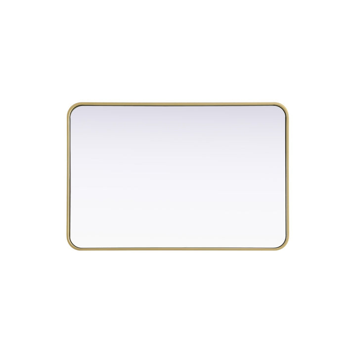Contour Metal Rectangle Mirror 24X36 In Brass - View 4 - Joshua Marshal