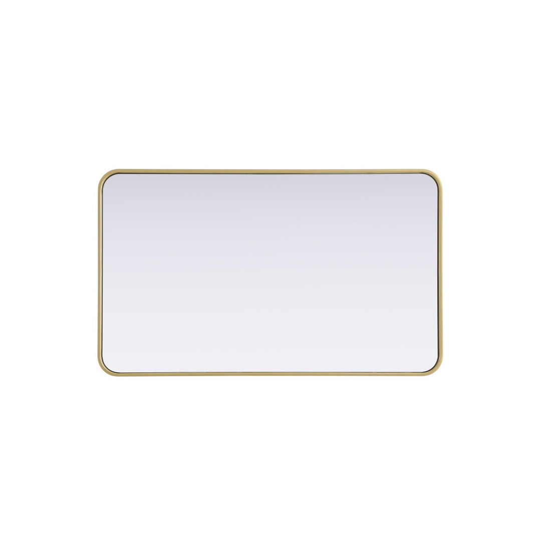 Contour Metal Rectangle Mirror 24X40 In Brass - View 4 - Joshua Marshal