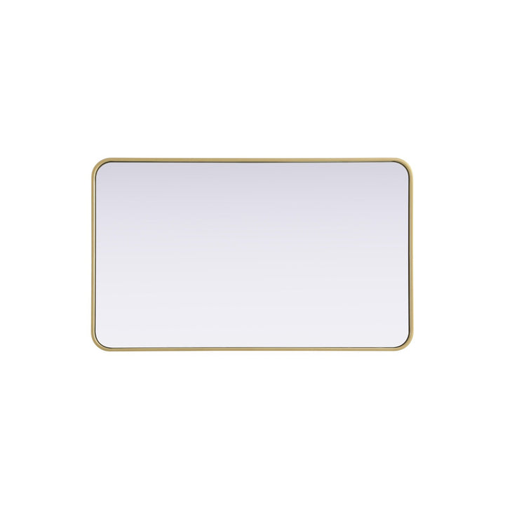 Contour Metal Rectangle Mirror 24X40 In Brass - View 4 - Joshua Marshal