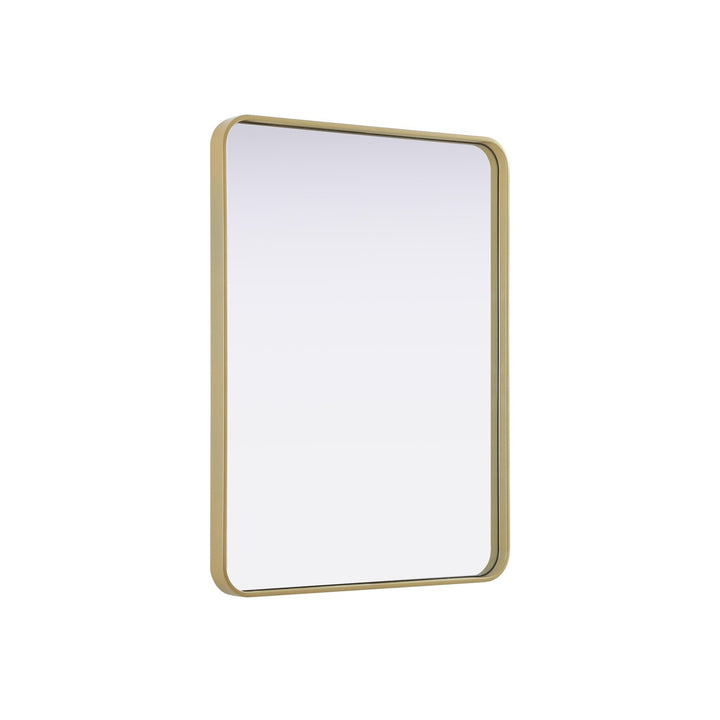 Contour Metal Rectangle Mirror 27X36 In Brass - View 4 - Joshua Marshal