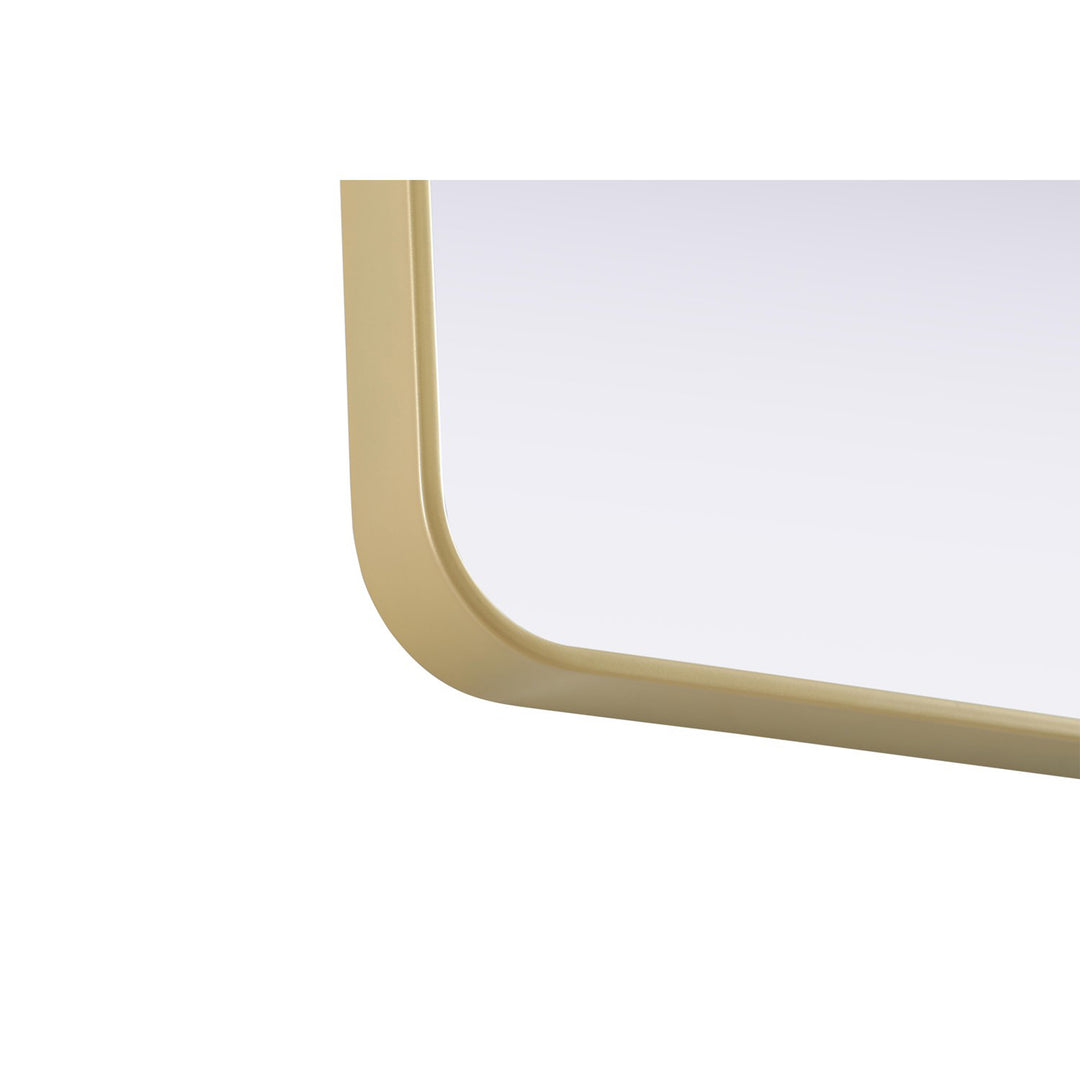 Contour Metal Rectangle Mirror 27X36 In Brass - View 6 - Joshua Marshal