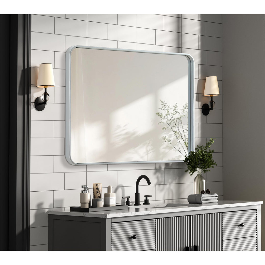 Contour Metal Rectangle Mirror 27X36 In Silver - View 2 - Joshua Marshal