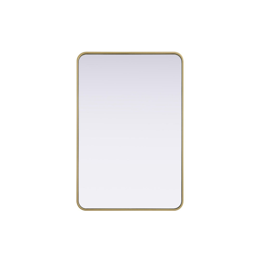 Contour Metal Rectangle Mirror 27X40 In Brass - View 3 - Joshua Marshal