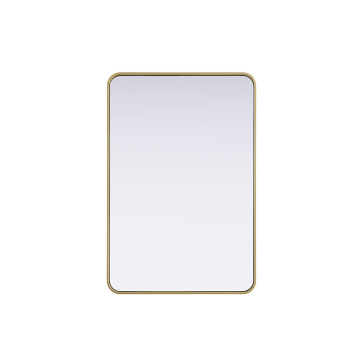 Contour Metal Rectangle Mirror 27X40 In Brass - View 3 - Joshua Marshal
