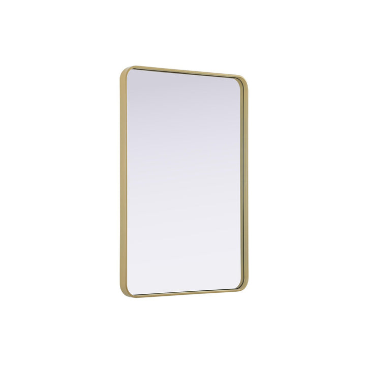 Contour Metal Rectangle Mirror 27X40 In Brass - View 4 - Joshua Marshal