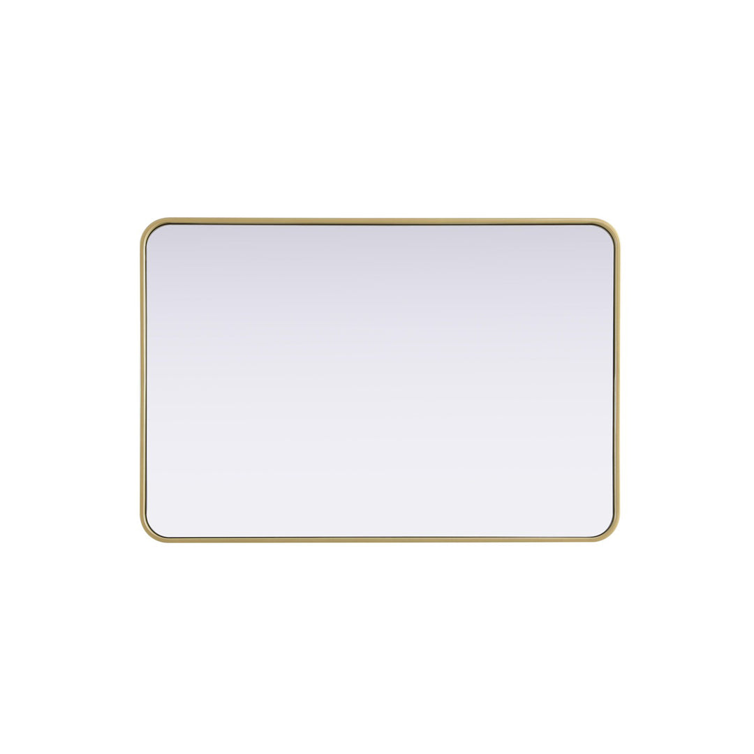 Contour Metal Rectangle Mirror 27X40 In Brass - View 5 - Joshua Marshal