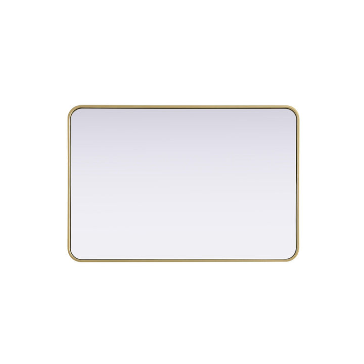 Contour Metal Rectangle Mirror 27X40 In Brass - View 5 - Joshua Marshal