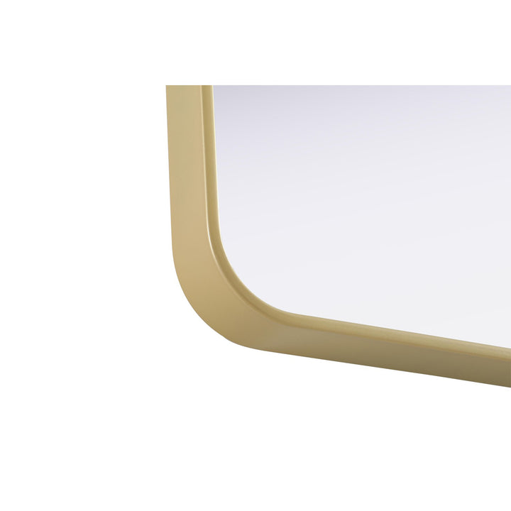 Contour Metal Rectangle Mirror 27X40 In Brass - View 6 - Joshua Marshal