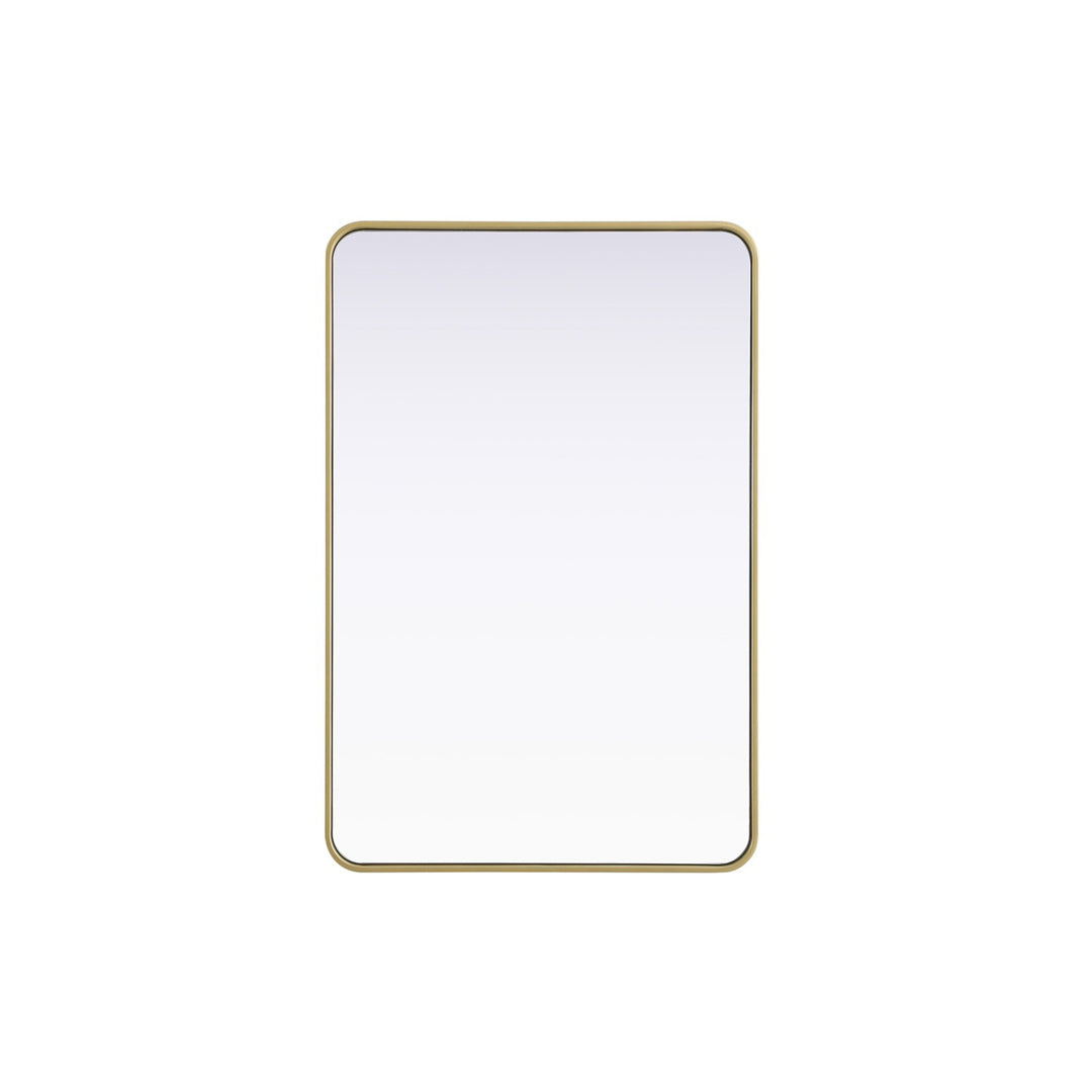 Contour Metal Rectangle Mirror 28X42 In Brass - View 3 - Joshua Marshal