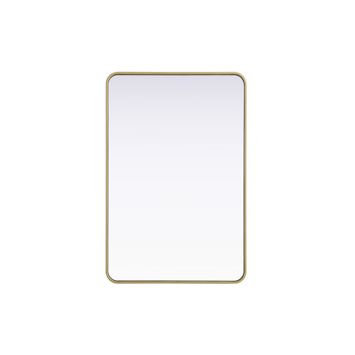 Contour Metal Rectangle Mirror 28X42 In Brass - View 3 - Joshua Marshal