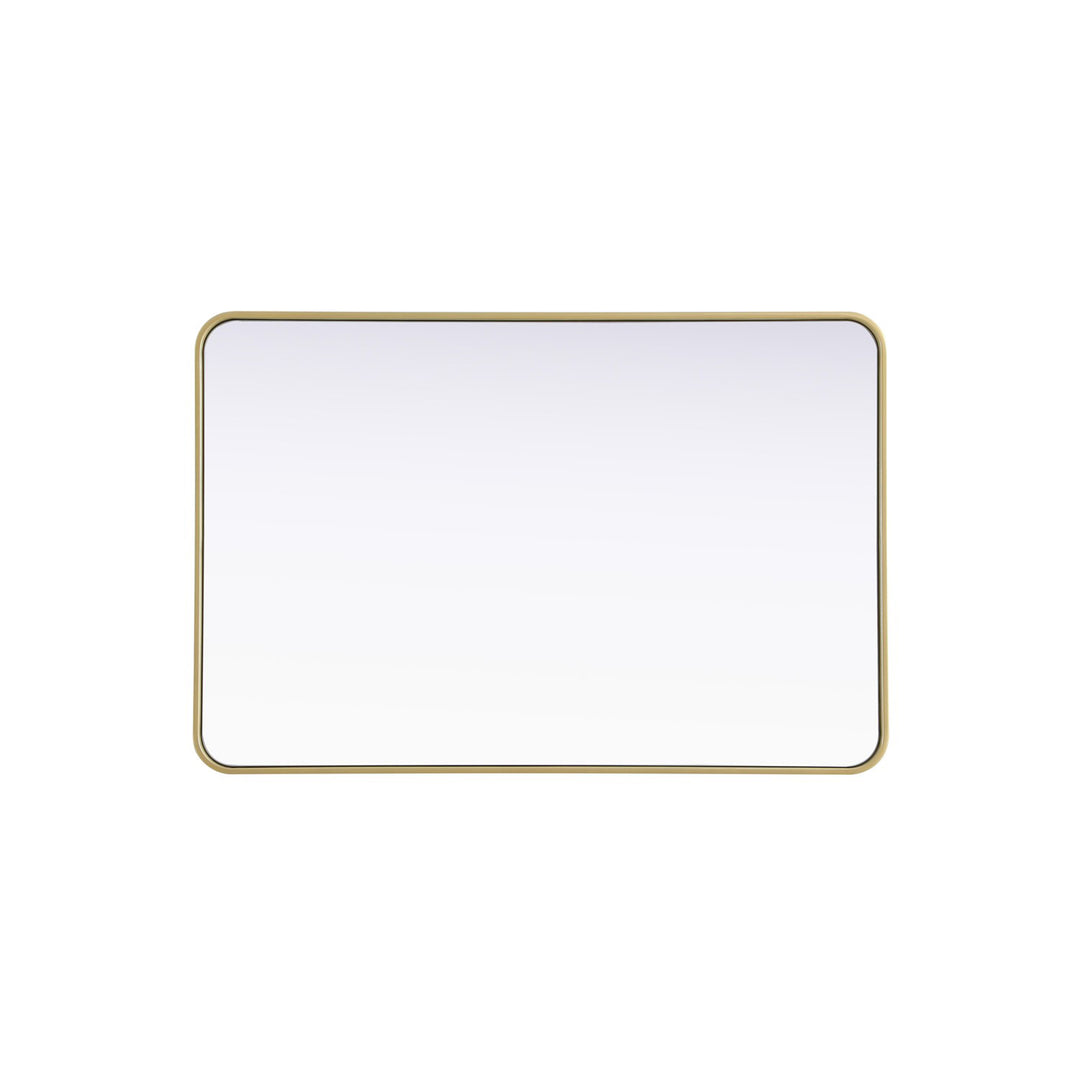 Contour Metal Rectangle Mirror 28X42 In Brass - View 4 - Joshua Marshal