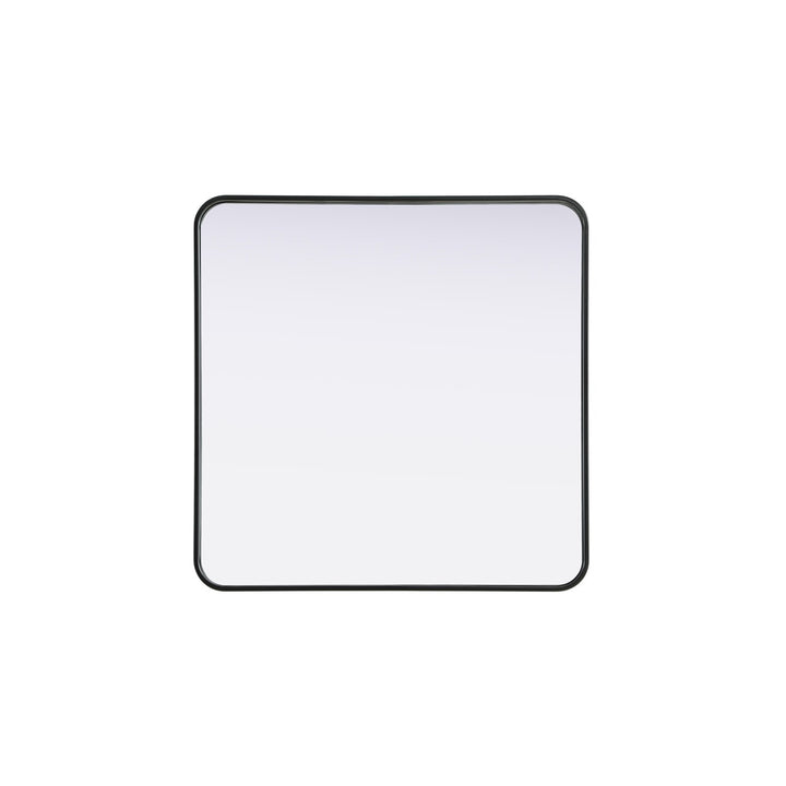 Contour Metal Square Mirror 30X30 In Black - View 3 - Joshua Marshal