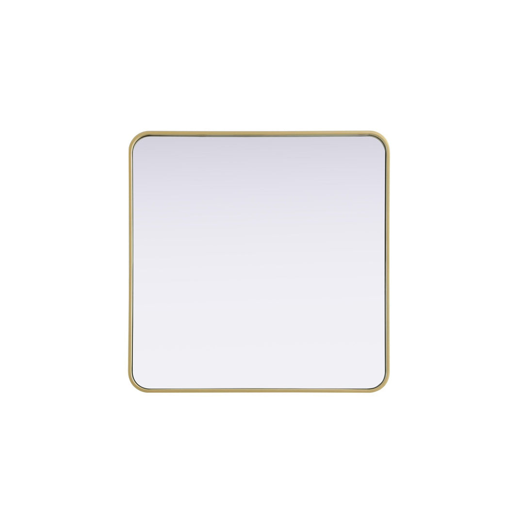 Contour Metal Square Mirror 30X30 In Brass - View 3 - Joshua Marshal