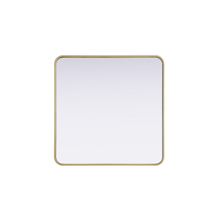 Contour Metal Square Mirror 30X30 In Brass - View 3 - Joshua Marshal
