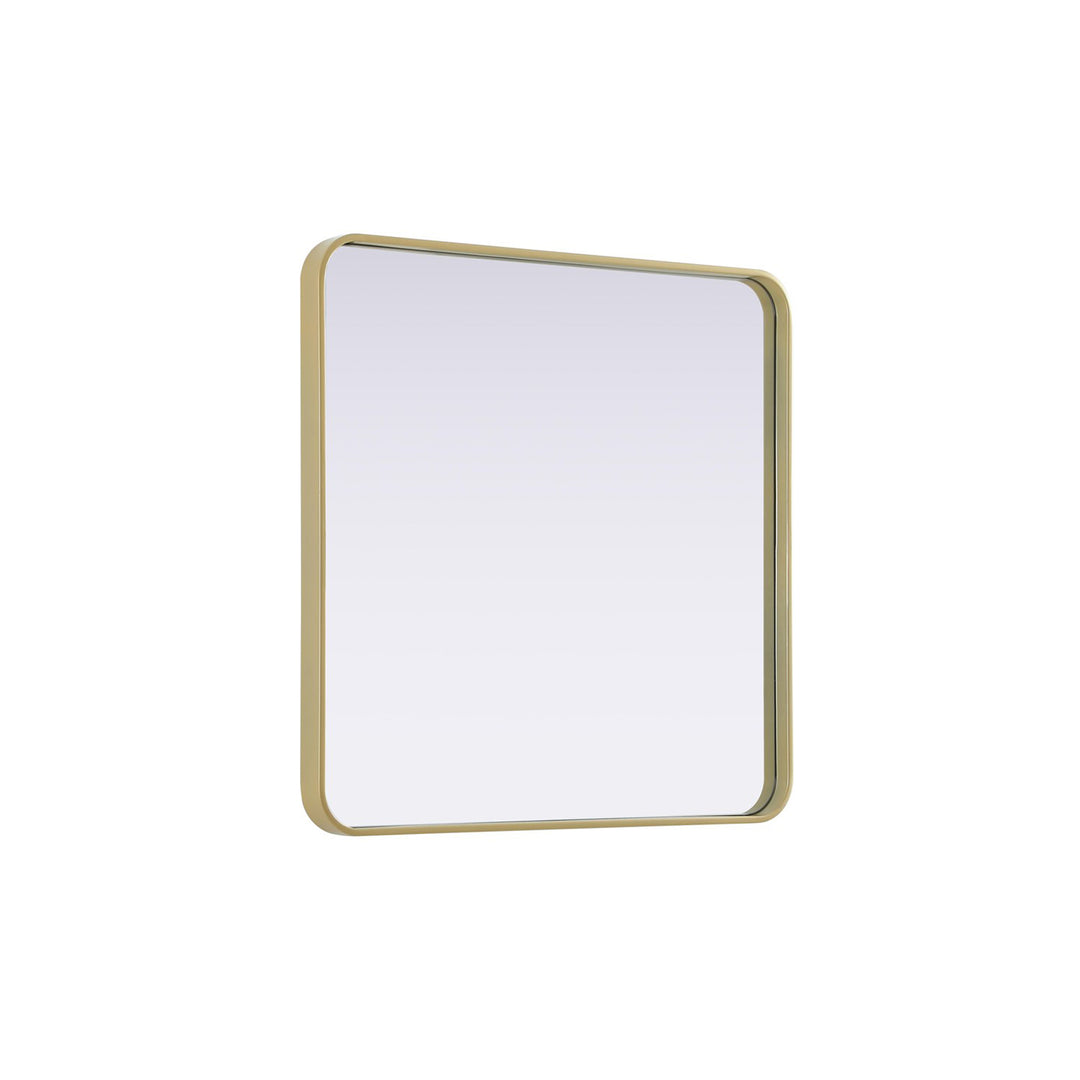 Contour Metal Square Mirror 30X30 In Brass - View 4 - Joshua Marshal