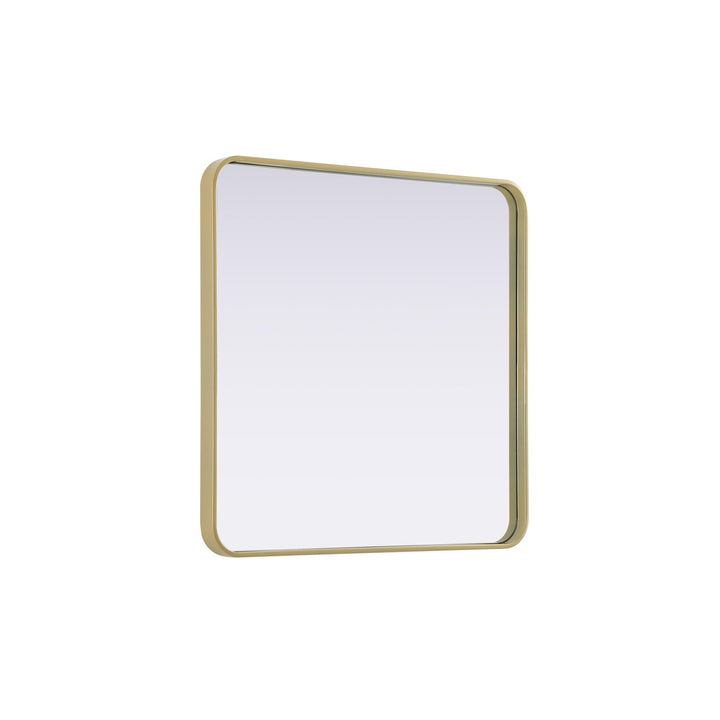Contour Metal Square Mirror 30X30 In Brass - View 4 - Joshua Marshal