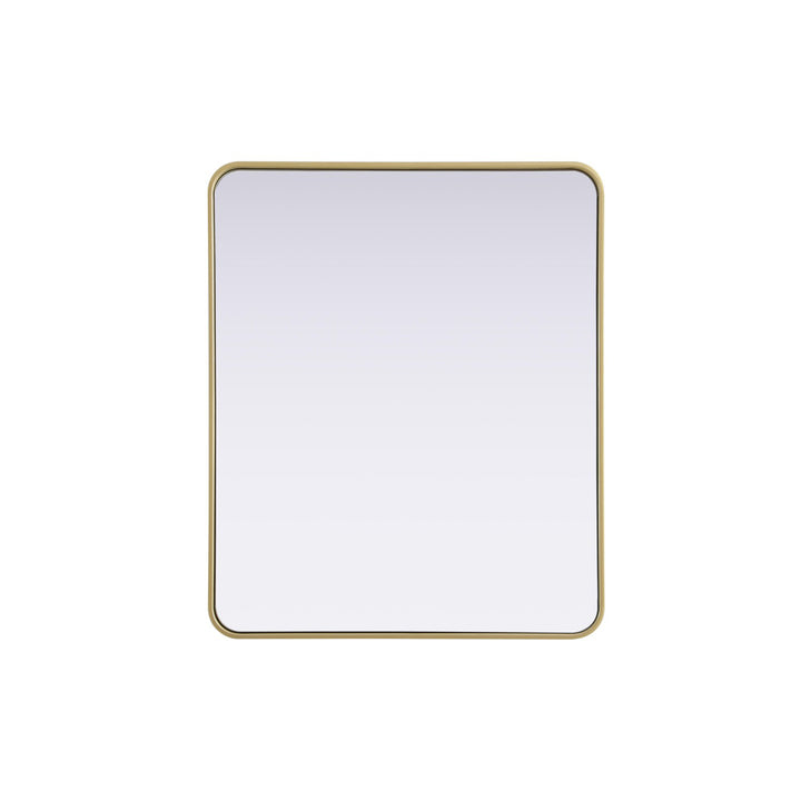 Contour Metal Rectangle Mirror 30X36 In Brass - View 3 - Joshua Marshal