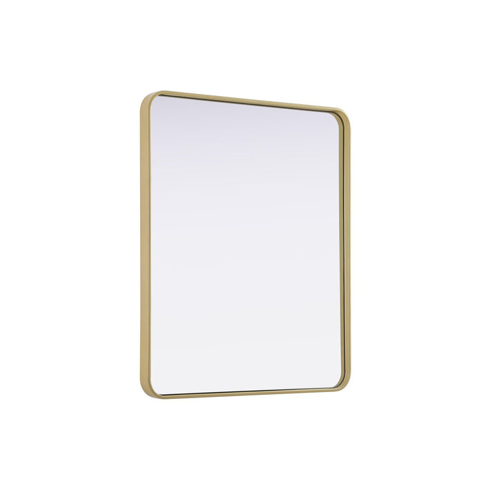 Contour Metal Rectangle Mirror 30X36 In Brass - View 4 - Joshua Marshal