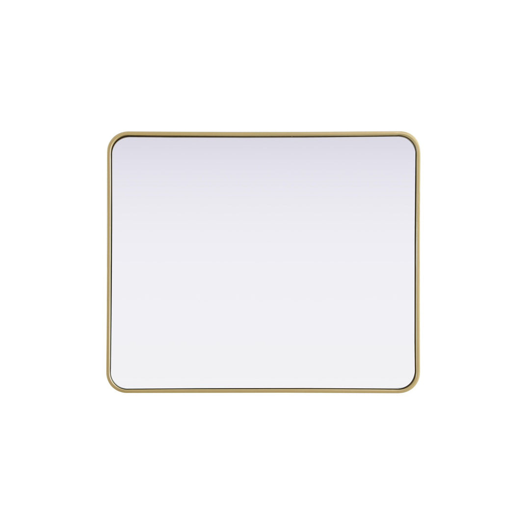 Contour Metal Rectangle Mirror 30X36 In Brass - View 5 - Joshua Marshal