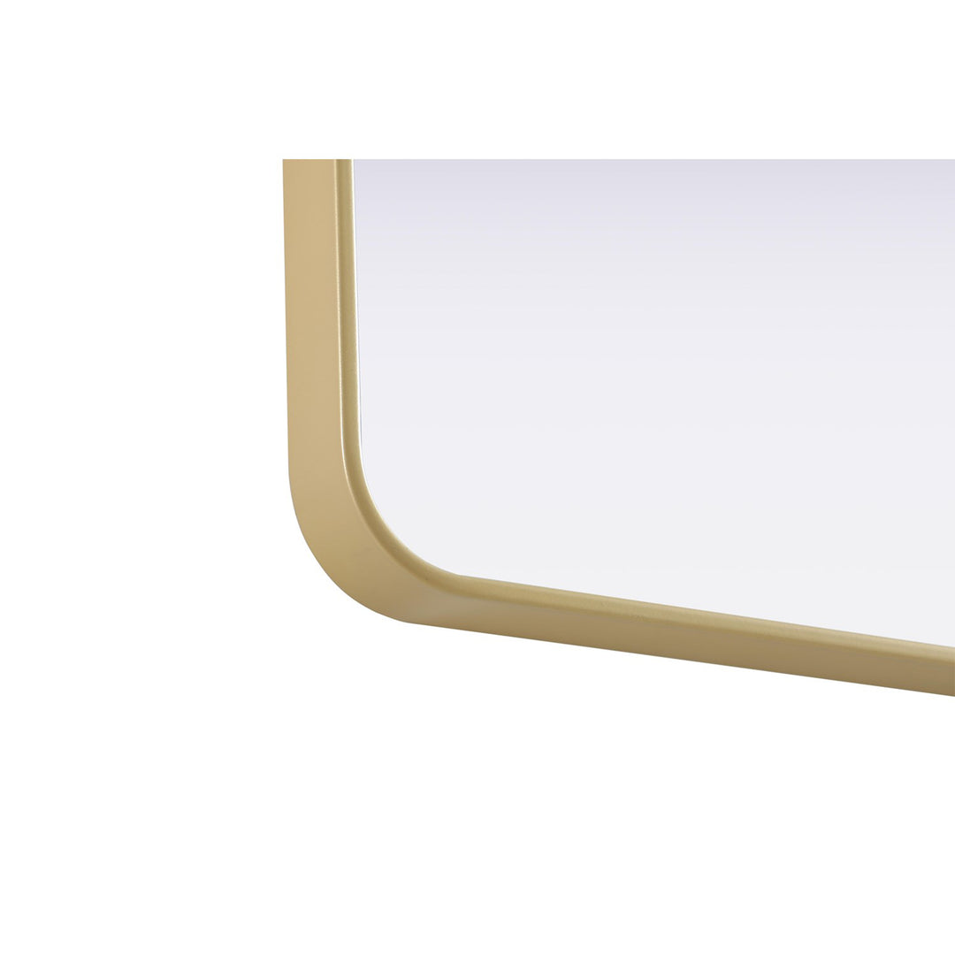 Contour Metal Rectangle Mirror 30X36 In Brass - View 6 - Joshua Marshal