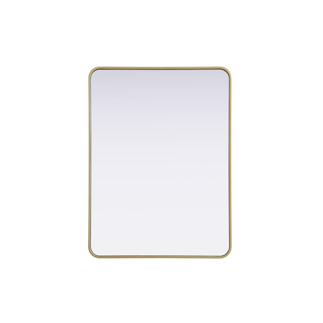 Contour Metal Rectangle Mirror 30X40 In Brass - View 3 - Joshua Marshal
