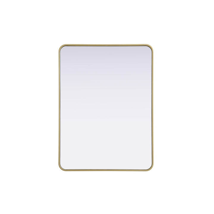 Contour Metal Rectangle Mirror 30X40 In Brass - View 3 - Joshua Marshal