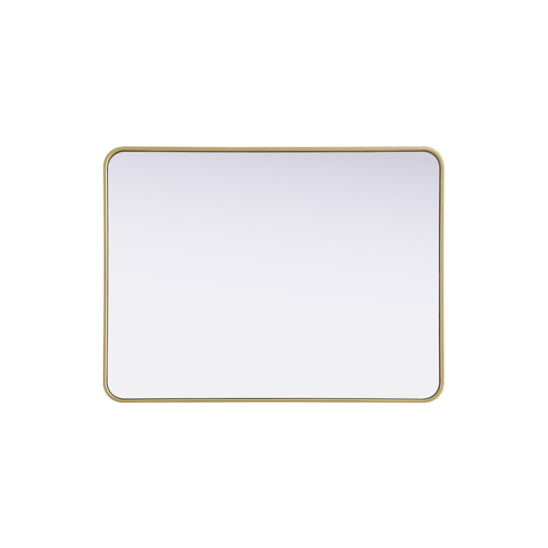Contour Metal Rectangle Mirror 30X40 In Brass - View 4 - Joshua Marshal