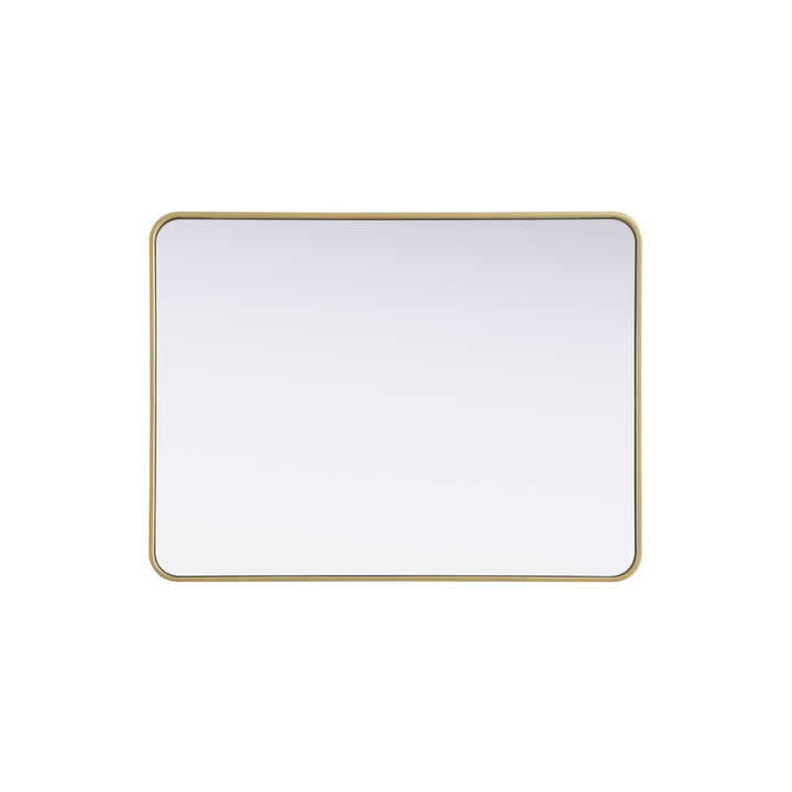 Contour Metal Rectangle Mirror 30X40 In Brass - View 4 - Joshua Marshal