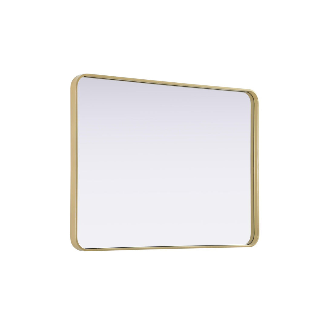 Contour Metal Rectangle Mirror 30X40 In Brass - View 5 - Joshua Marshal