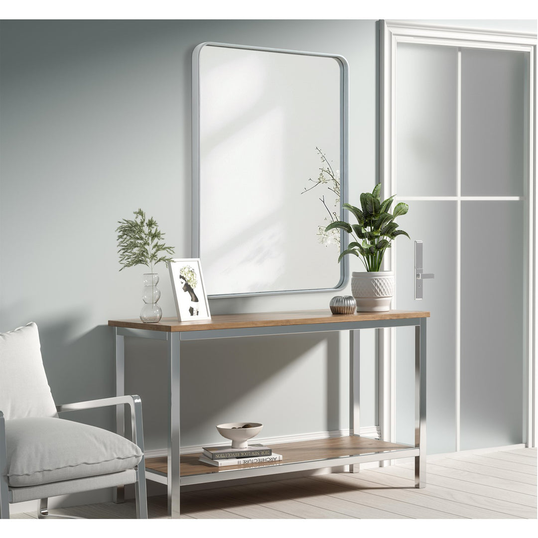 Contour Metal Rectangle Mirror 30X40 In Silver - View 2 - Joshua Marshal