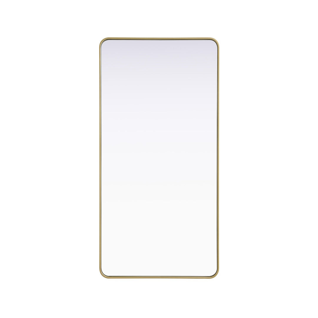 Contour Metal Rectangle Mirror 30X60 In Brass - View 3 - Joshua Marshal