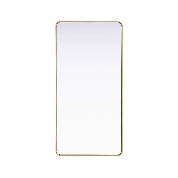 Contour Metal Rectangle Mirror 30X60 In Brass - View 3 - Joshua Marshal