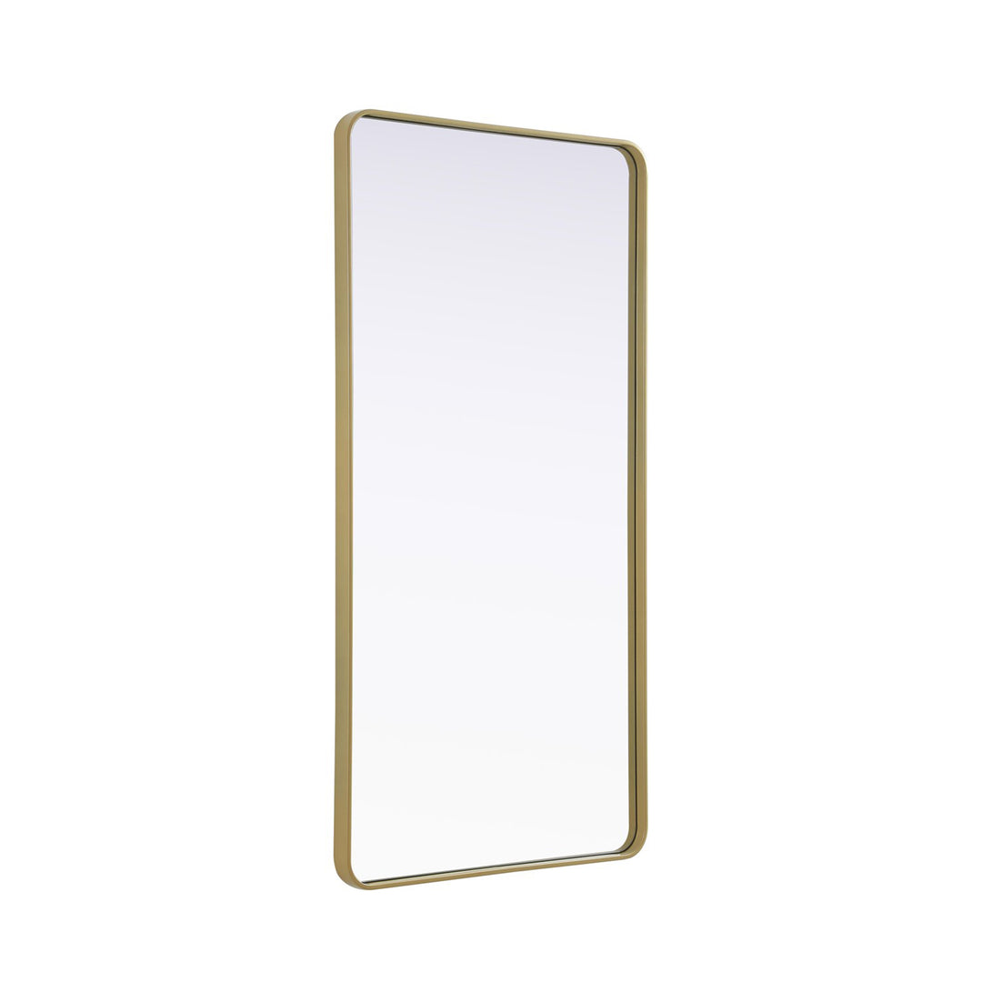Contour Metal Rectangle Mirror 30X60 In Brass - View 4 - Joshua Marshal