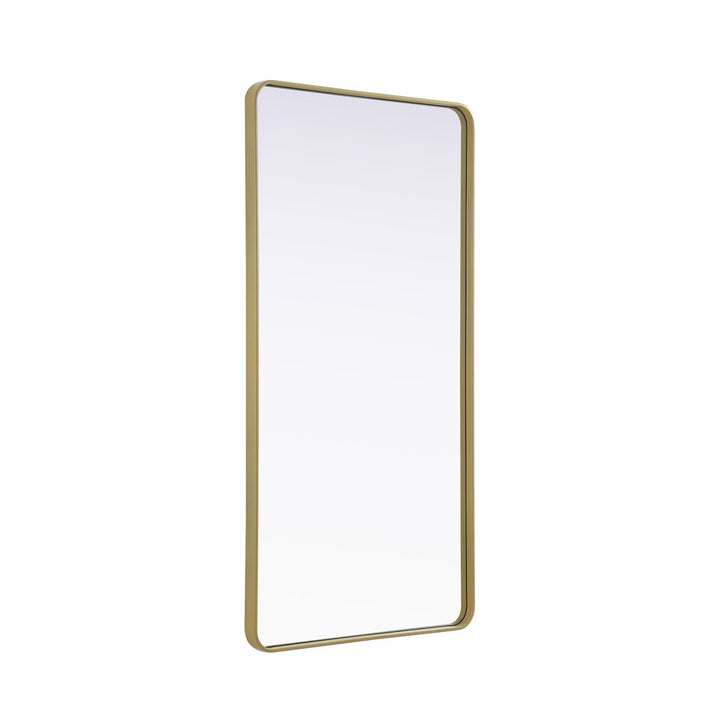 Contour Metal Rectangle Mirror 30X60 In Brass - View 4 - Joshua Marshal