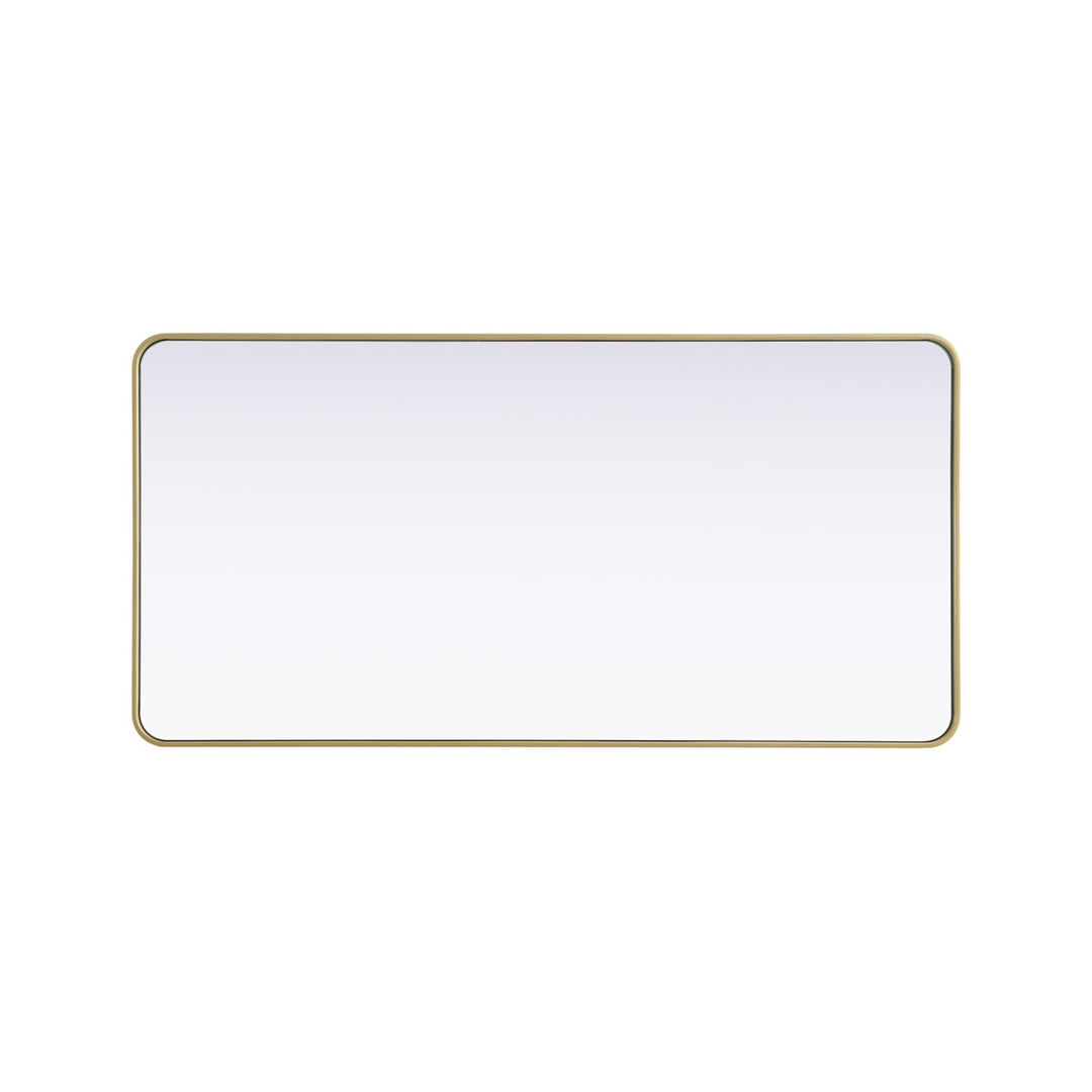 Contour Metal Rectangle Mirror 30X60 In Brass - View 5 - Joshua Marshal