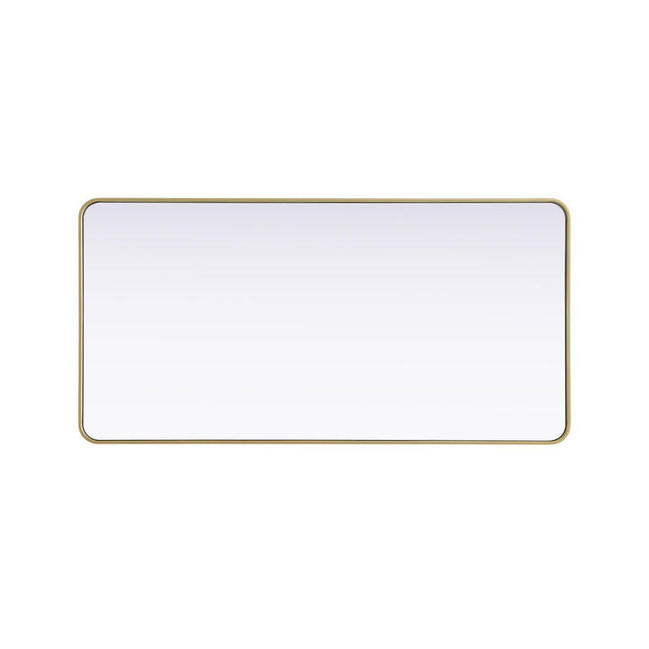 Contour Metal Rectangle Mirror 30X60 In Brass - View 5 - Joshua Marshal