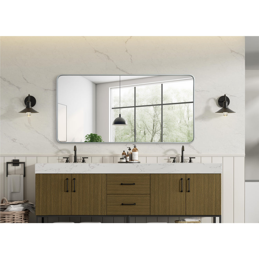 Contour Metal Rectangle Mirror 30X60 In Silver - View 2 - Joshua Marshal