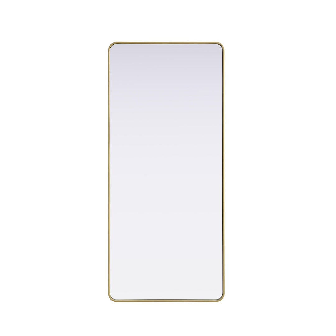 Contour Metal Rectangle Mirror 32X72 In Brass - View 3 - Joshua Marshal