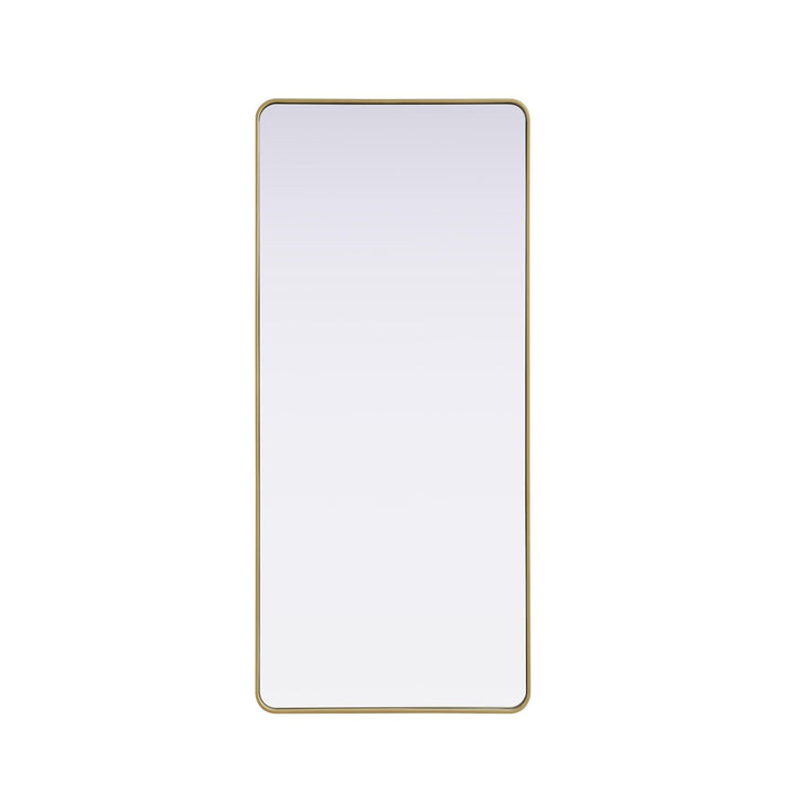 Contour Metal Rectangle Mirror 32X72 In Brass - View 3 - Joshua Marshal