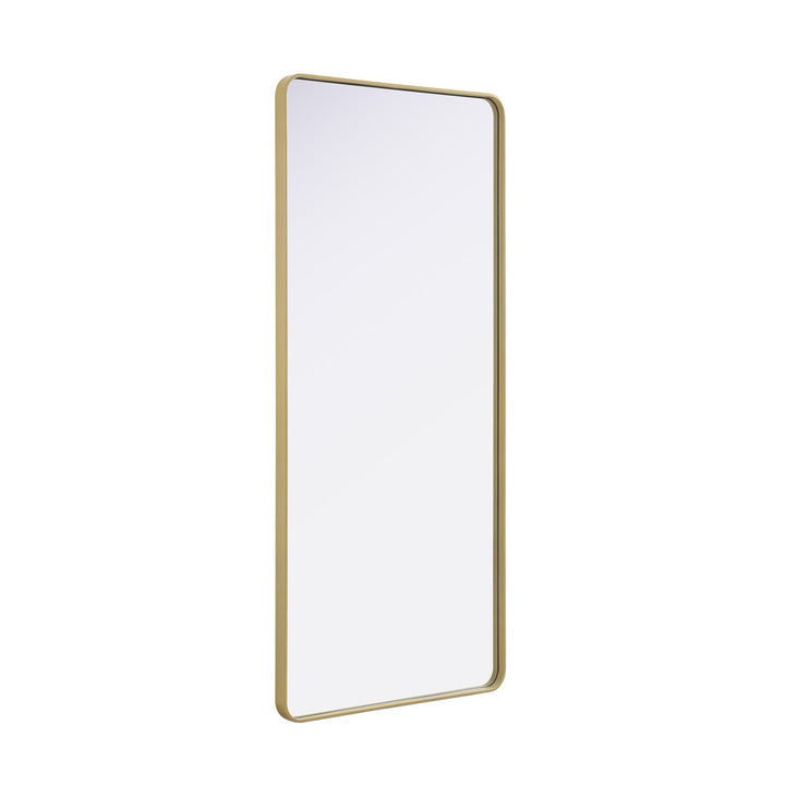 Contour Metal Rectangle Mirror 32X72 In Brass - View 4 - Joshua Marshal