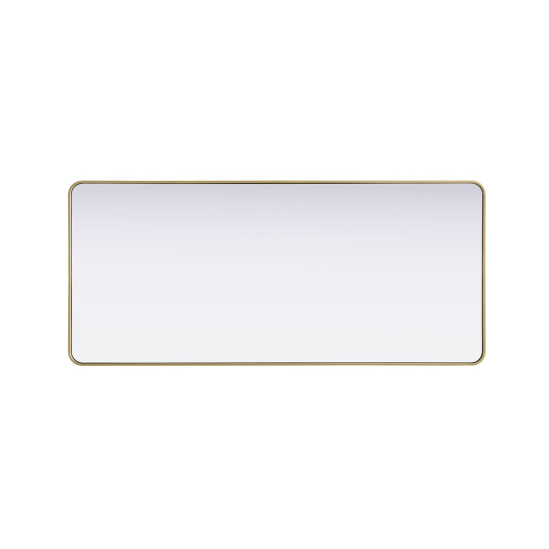 Contour Metal Rectangle Mirror 32X72 In Brass - View 5 - Joshua Marshal