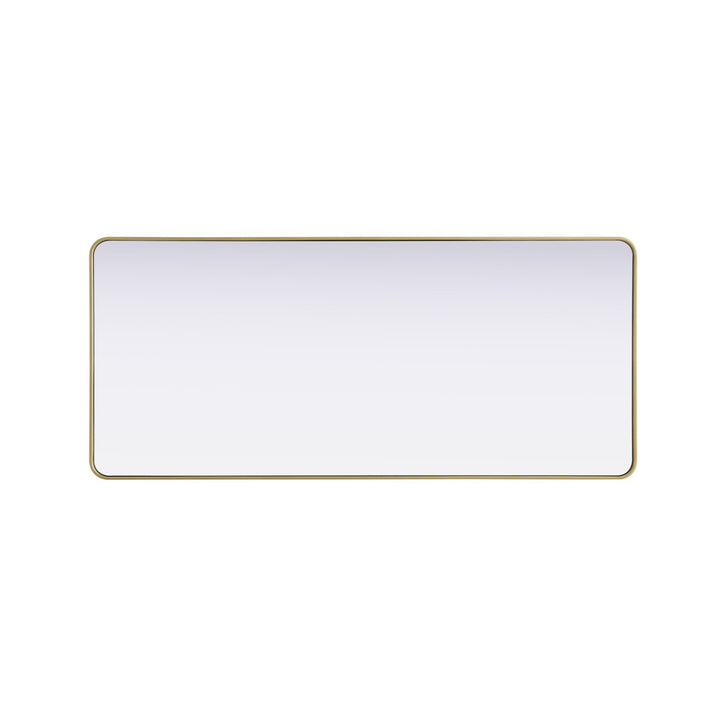 Contour Metal Rectangle Mirror 32X72 In Brass - View 5 - Joshua Marshal