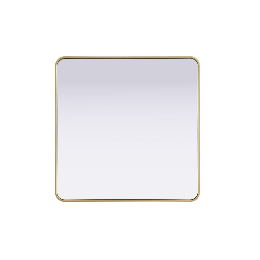 Contour Metal Rectangle Mirror 36X36 In Brass - View 3 - Joshua Marshal