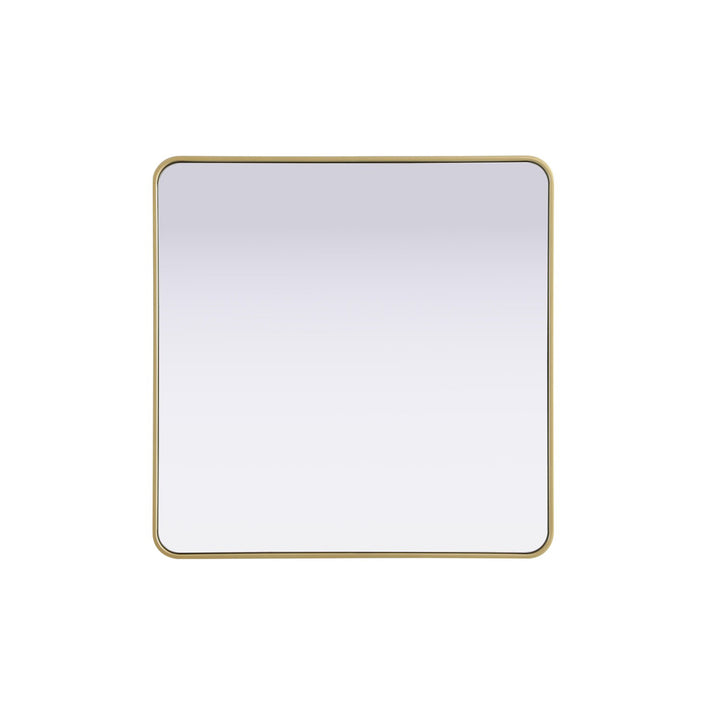 Contour Metal Rectangle Mirror 36X36 In Brass - View 3 - Joshua Marshal