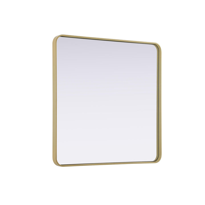 Contour Metal Rectangle Mirror 36X36 In Brass - View 4 - Joshua Marshal