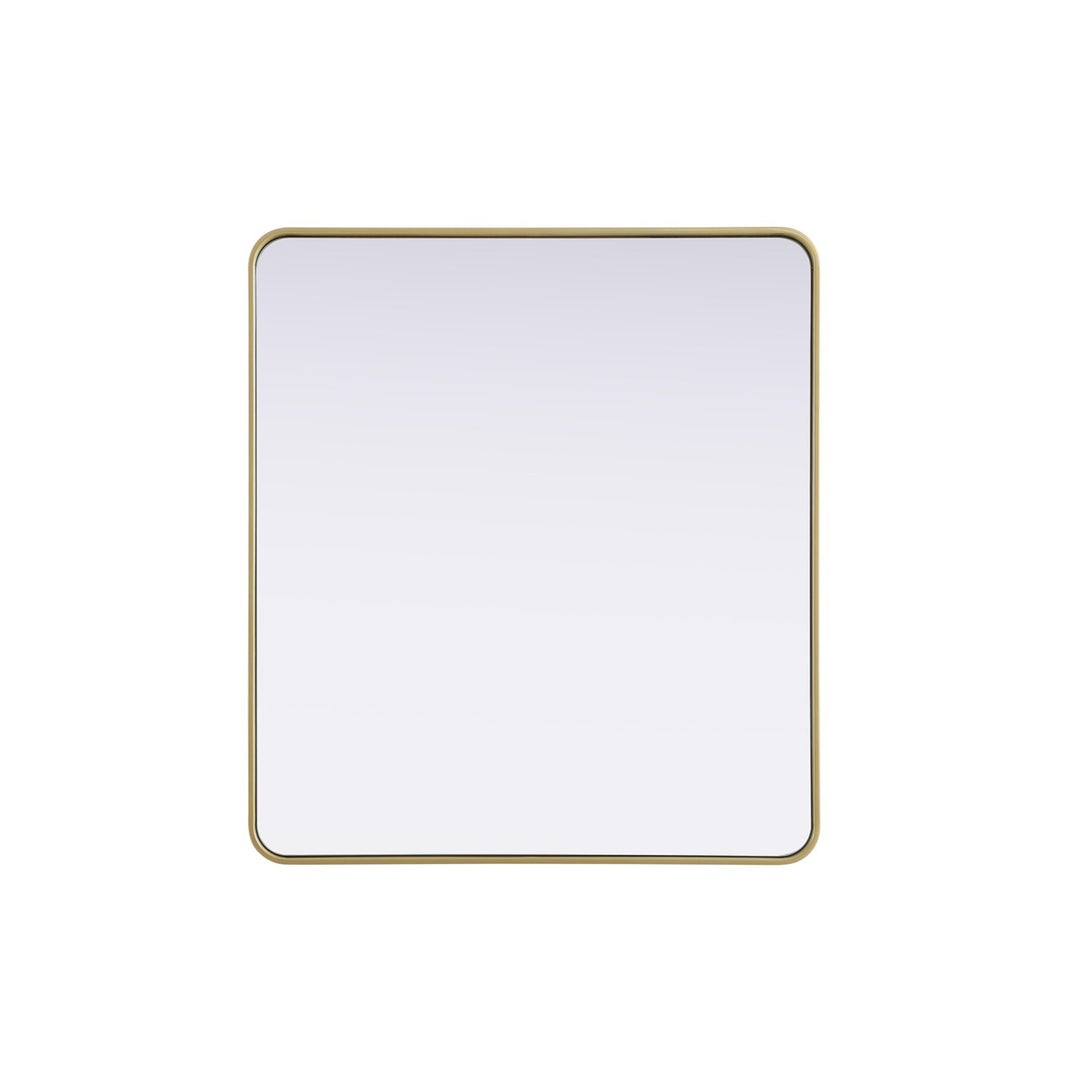 Contour Metal Rectangle Mirror 36X40 In Brass - View 3 - Joshua Marshal