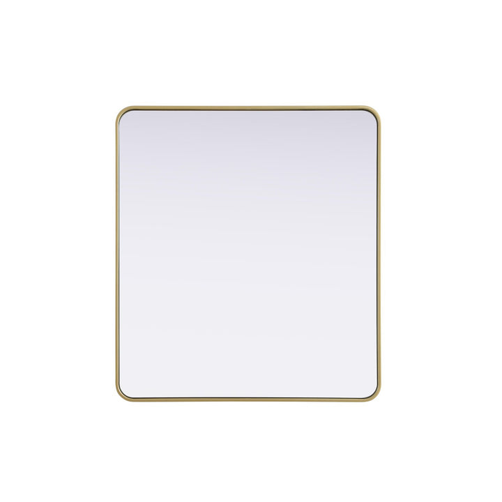 Contour Metal Rectangle Mirror 36X40 In Brass - View 3 - Joshua Marshal