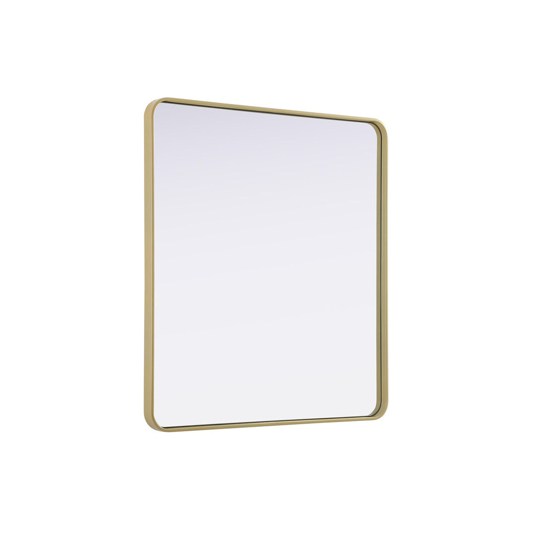 Contour Metal Rectangle Mirror 36X40 In Brass - View 4 - Joshua Marshal